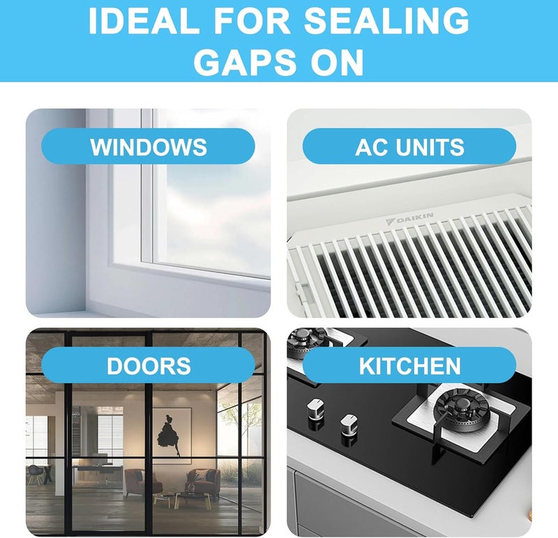 Sunroda Window Sealing Tape Weather Stripping Tape 2 Inch x 35 Yards Residue Free Clear Window Insulation for Shower Glass Gaps and Doors Seal Windproof Tape (2 Inch x 35 Yards) - Image 5